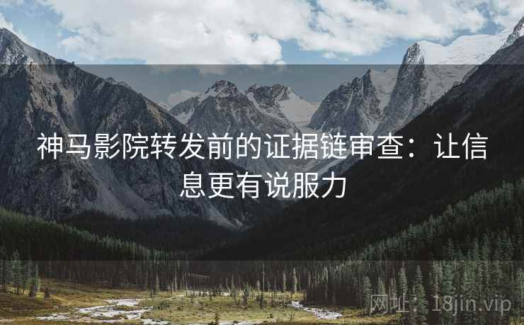 神马影院转发前的证据链审查:让信息更有说服力